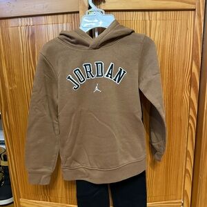 Jordan Brown Sweatshirt Hoodie with Jumpman Logo - Used but good condition